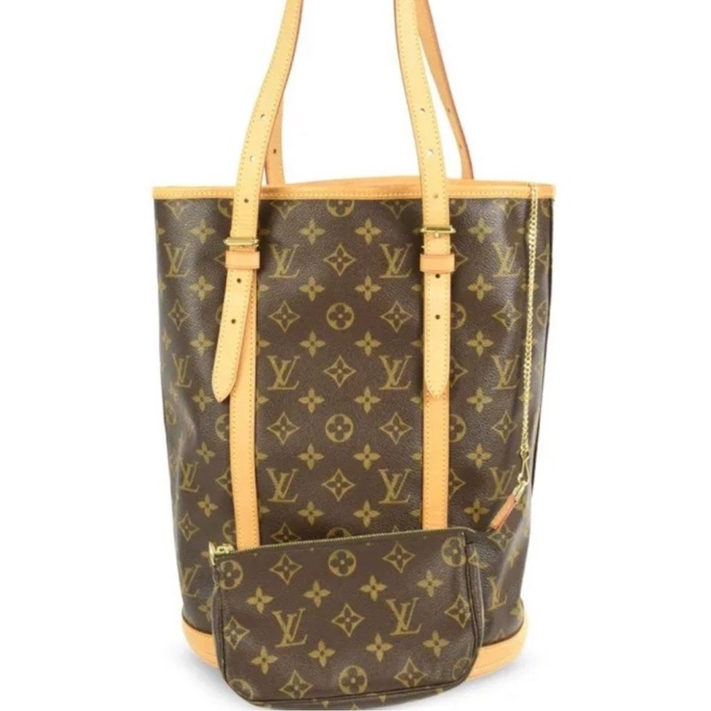 Louis Vuitton bucket bag GM with chain clutch/ pouch insert 100% AUTHENTIC!!